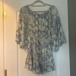 Beautiful blue grey Snake design printed Blue Island Dress size S